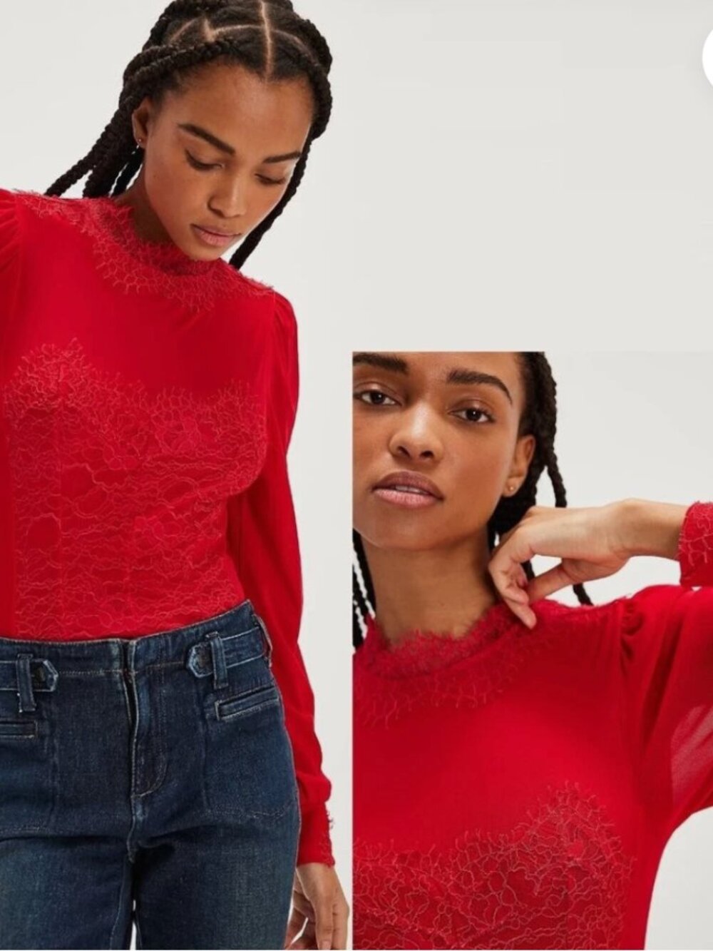 Free People - Sweet Nothings long sleeve lace bodysuit - NWT